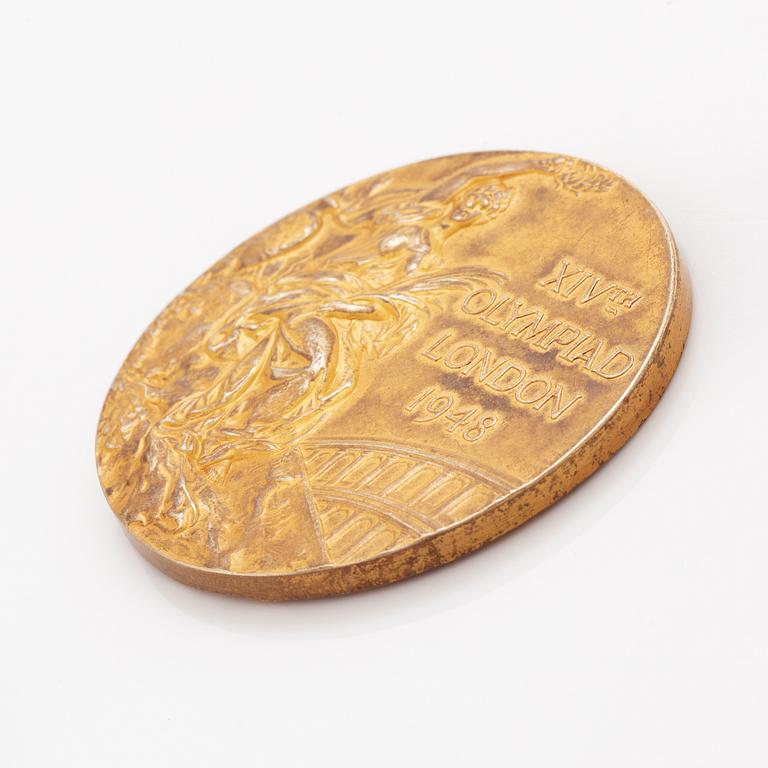 Olympic Winner Medal, London 1948, gilt silver, John Pinches Ltd.
