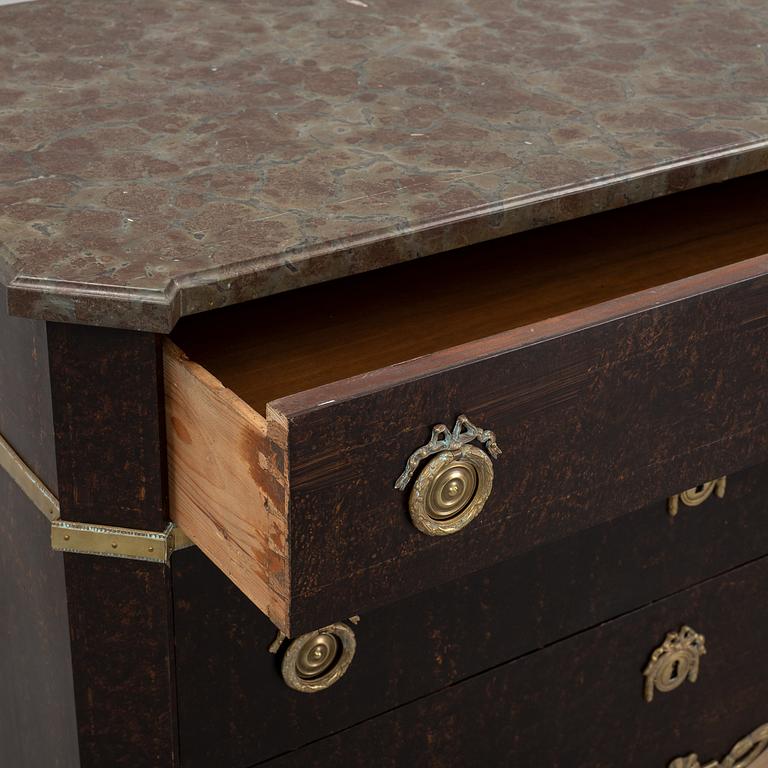 A gustavian style chest of drawers, early 20th century.