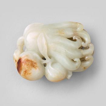 589. SKULPTUR, nefrit. Qingdynastin, tidigt 1900-tal.