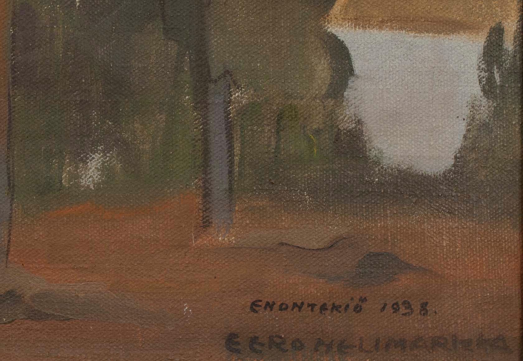 EERO NELIMARKKA, öljy kankaalle, sign. ja päiv. Enontekiö 1938.