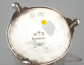 KAHVIKANNU, hopeaa, Lars Barvander, Tukholma 1779. Paino noin 448 g.