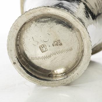 Two Swedish silver beakers, 18th century.