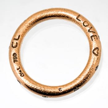 Ole Lynggaard ring 18K gold,  9 brilliant-cut diamonds 0,18 ct in total TW VS.