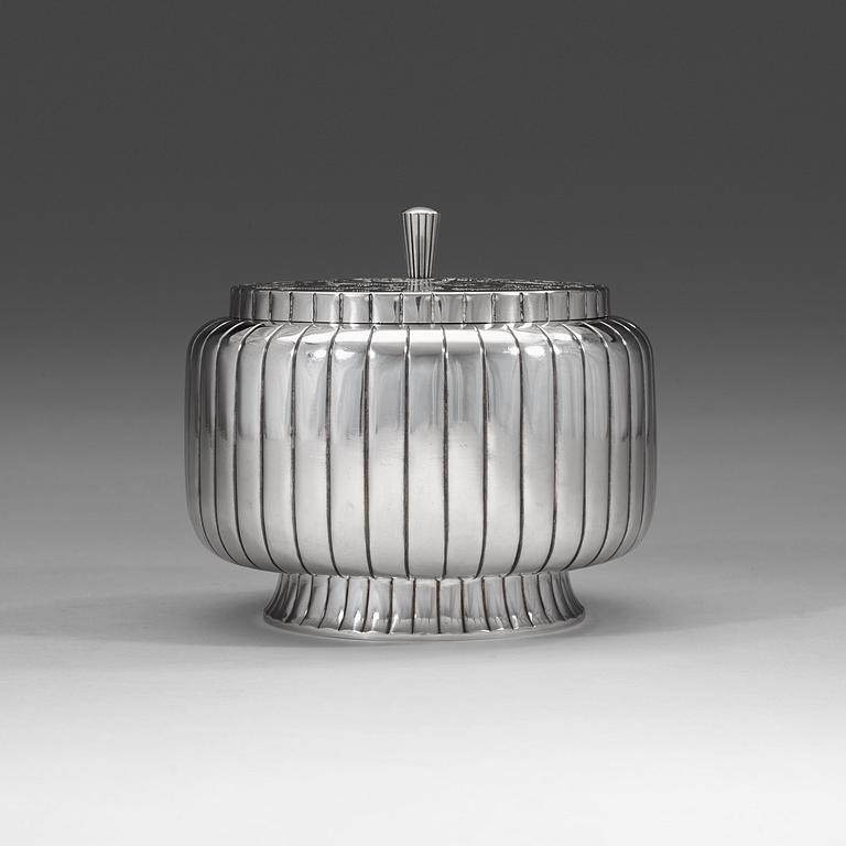 A Flavia lidded silver jar, Skellefteå 1952.