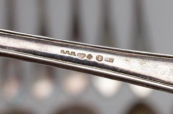 PARTI BESTICK, 24 delar, silver, mestadels GAB, Stockholm 1900-talets mitt. Tot vikt ca 615 (exkl knivar).