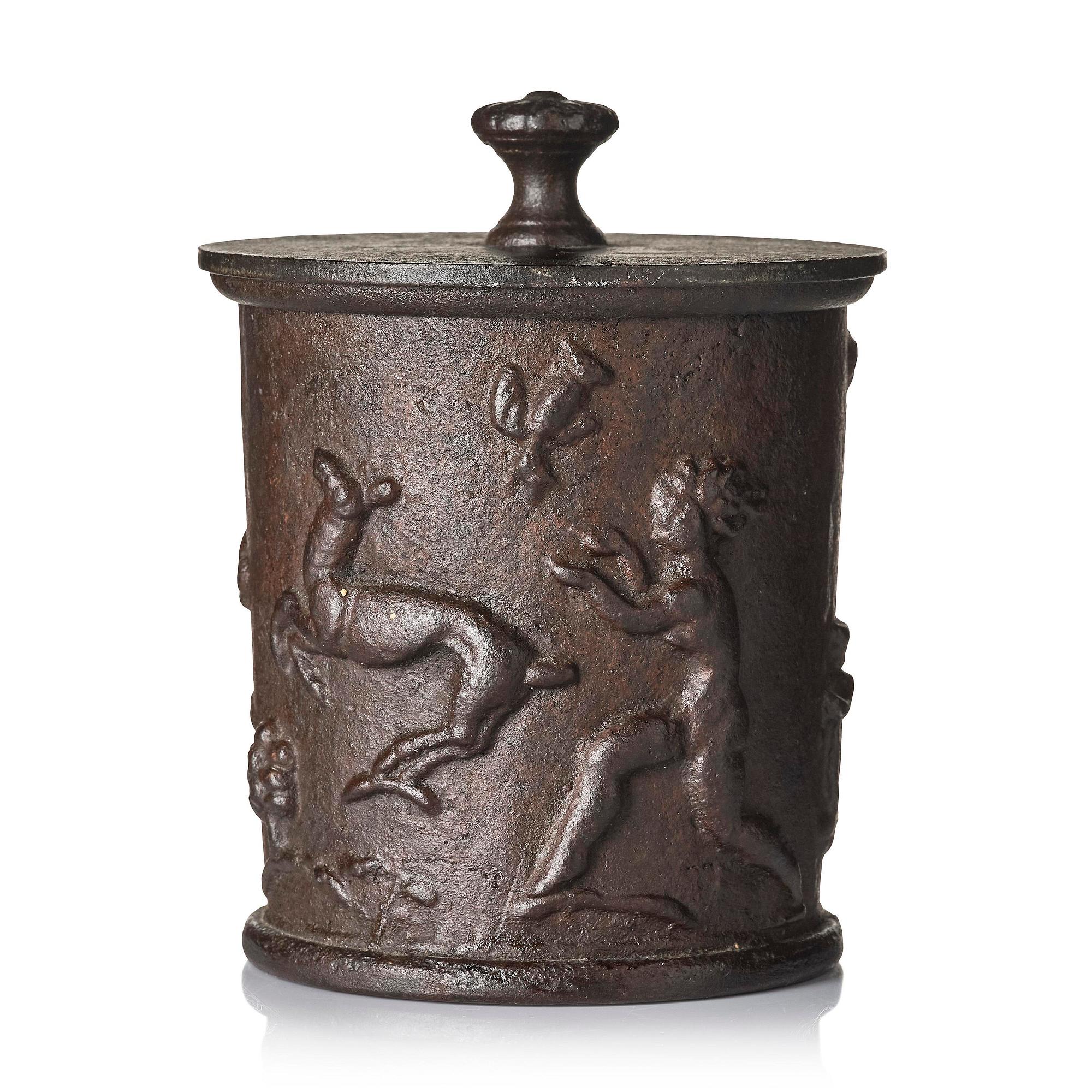 Carl Elmberg, a ”Tobaksburk N:r 1” tobacco jar with lid, Näfveqvarns bruk.