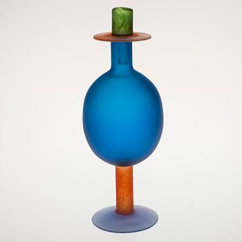 FLASKA, glas, signerad Oiva Toikka, Nuutajärvi.
