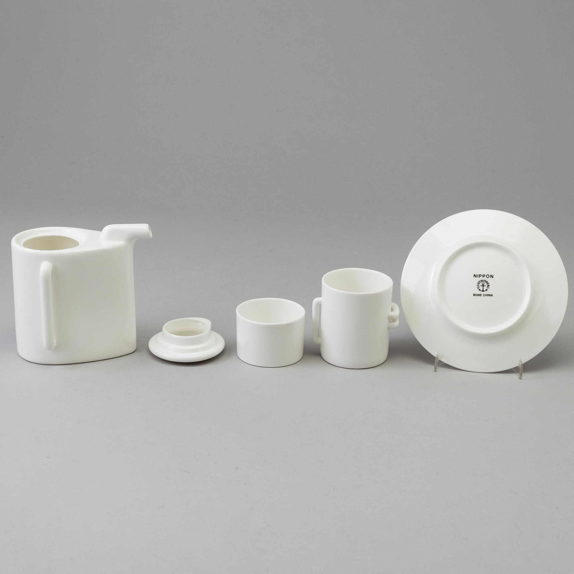 SERVIS, 7 delar, benporslin, Masato Yamamoto, "Nippon" Gustavsberg. 1970-tal.