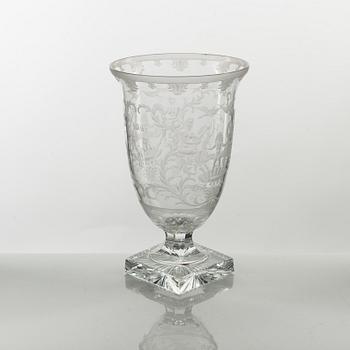 A glass vase, Boda, Sweden, 1920's.