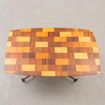 An Italian 1950s mahogany, walnut side table.