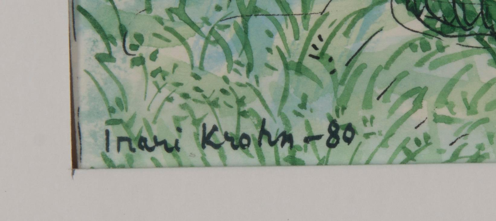INARI KROHN, tusch och akvarell, signerad och daterad -80.
