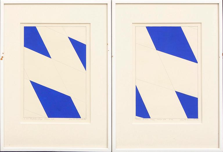 Einar Höste, blandtekniker 2 st signerade.