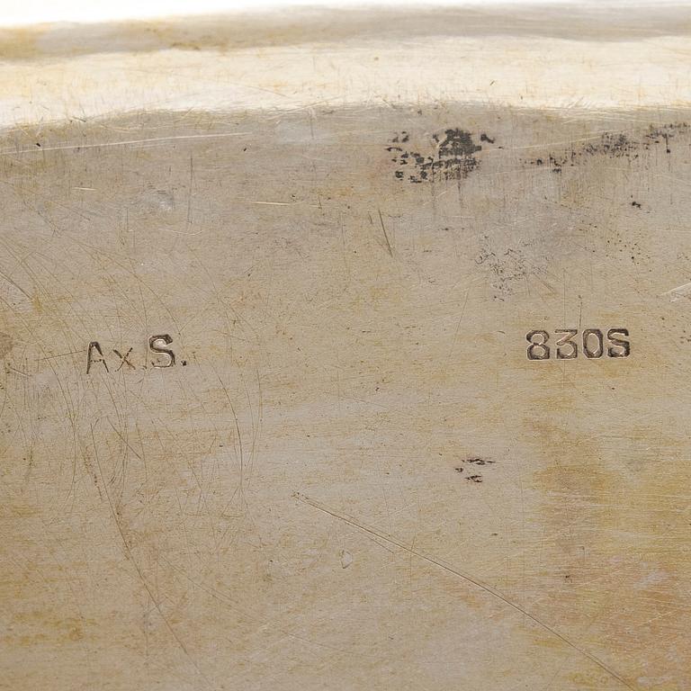 A silver salver, maker's mark of Axel Salomonsen, Copenhagen Denmark, 1933-1977.