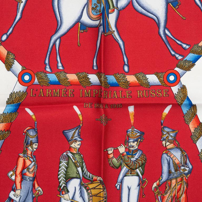 Hermès, scarf, "Paris L'Armee Imperiale Russe de 1816 a 1916".