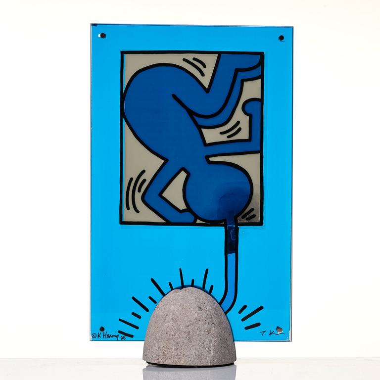 Keith Haring, & Toshiyuki Kita, a pair of table lamps / sculptures, Kreon, Germany, 1988.