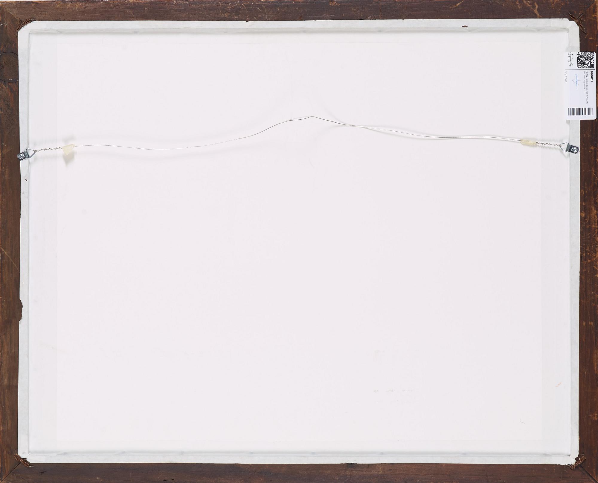 FRANK WILL BELLIOT NAUDIN, watercolour, signed, Paris.
