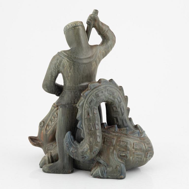 Gunnar Nylund, a sculpture of Saint George and the Dragon, Rörstrand.