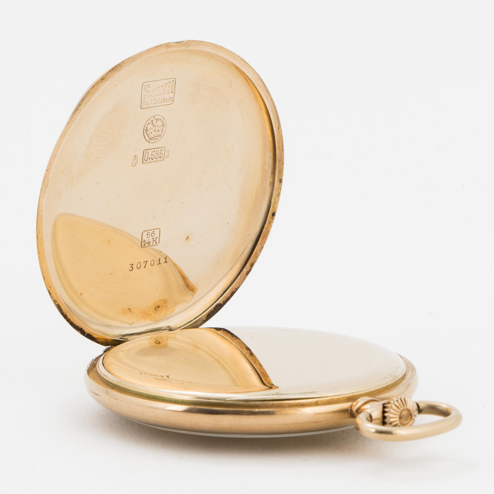 PAUL DITISHEIM SOLVIL, pocket watch, 49 mm.