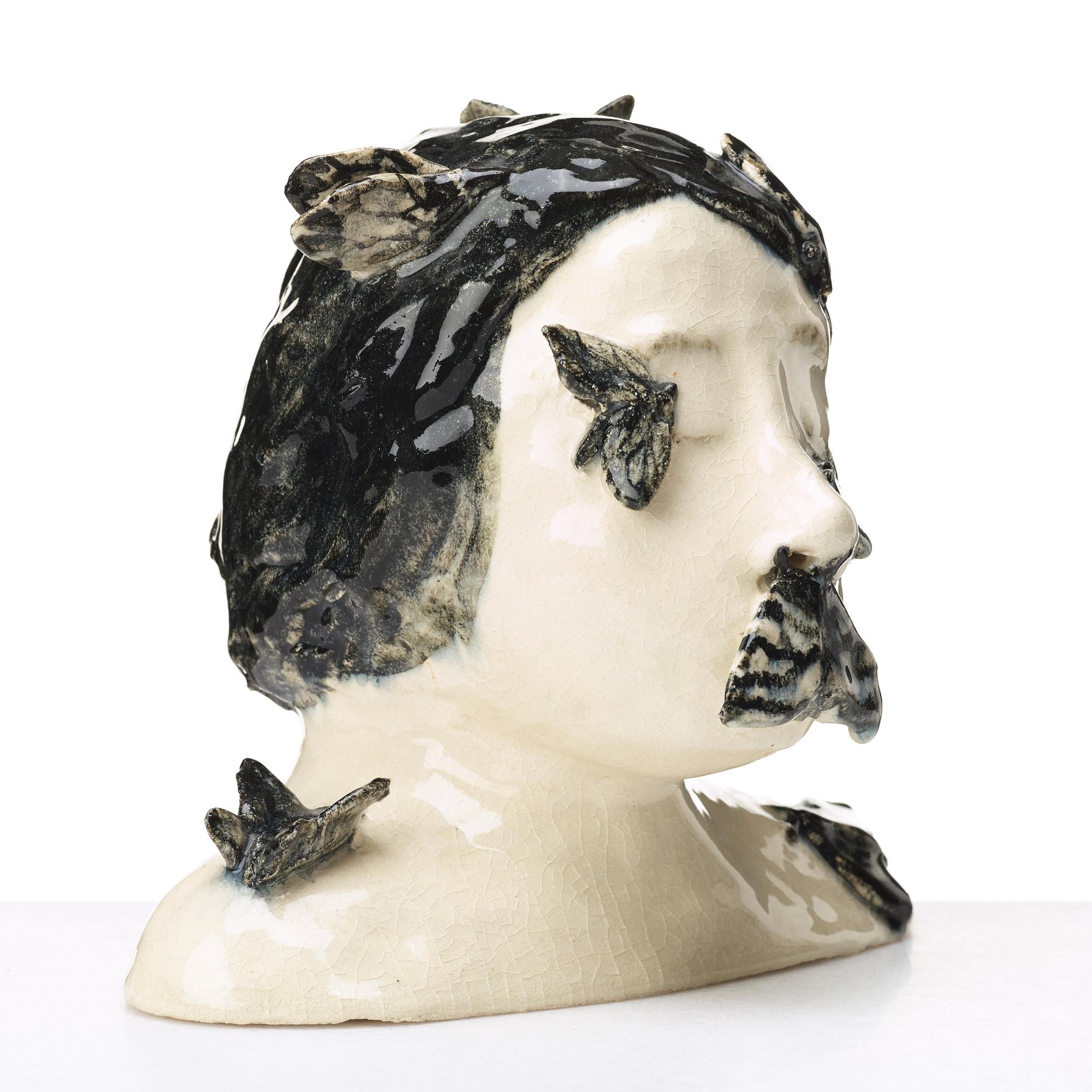 KLARA KRISTALOVA, a glazed stoneware sculpture, signed and dated -04.
