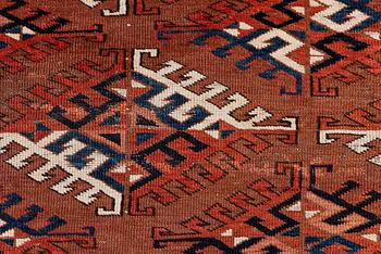 An antique Turkmen, carpet, c. 310 x 180 cm.