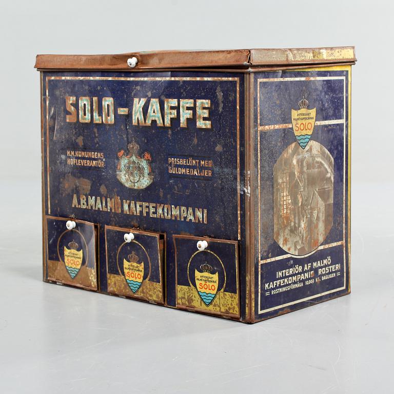 KAFFEBURK, plåt, A.B Malmö Kaffekompani, 1900-talets första hälft.