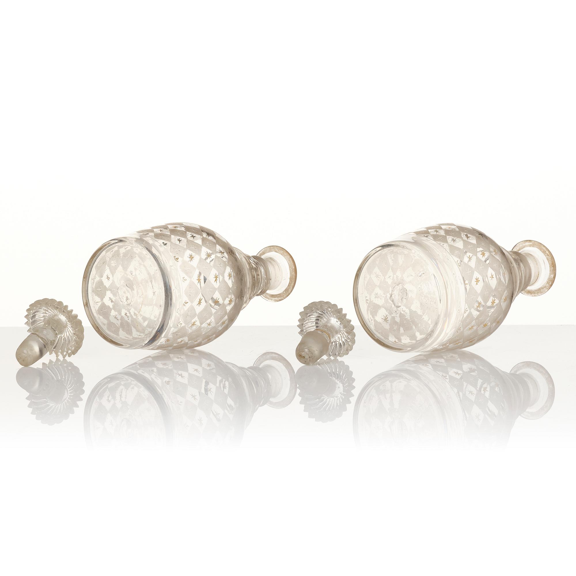 Decanters, a pair, possibly Kosta, circa 1900.