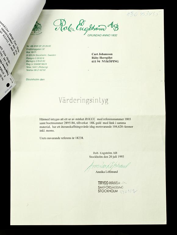 HERRARMBANDSUR, Rolex, Oyster Perpetual, automatisk.