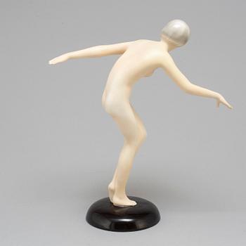 A Goldscheider ceramic figure "Kokettchen",  Germany mid 1900's.