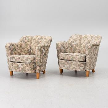 Armchairs, a pair, Swedish Modern, first half of the 20th century.