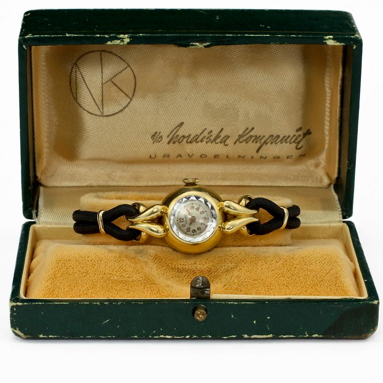 DAMARMBANDSUR, gulddoublé, Leloc, Schweiz, 1900-talets mitt. Vikt 18 g.