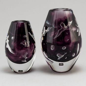 Two glass vases, Viterum, second half of the 20th century.