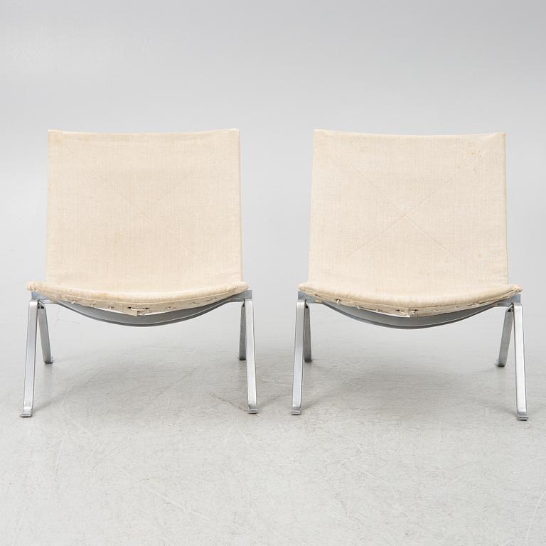 Poul Kjaerholm, "PK 22", fåtöljer, ett par, edition E Kold Christensen, Danmark.