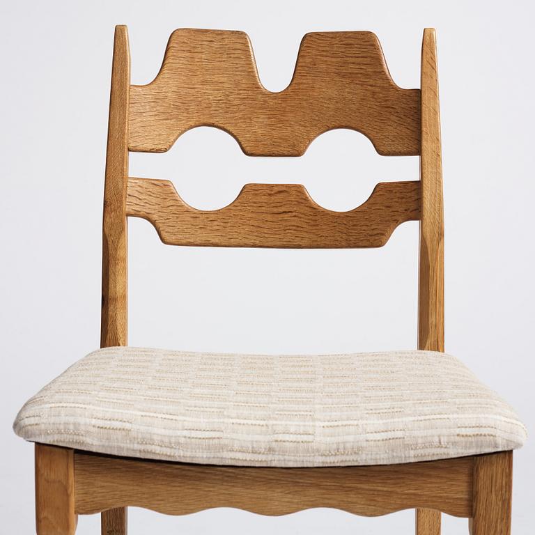 Henry (Henning) Kjaernulf, a set of six oak chairs, Nyrup Möbelfabrik, Denmark, mid 20th century.