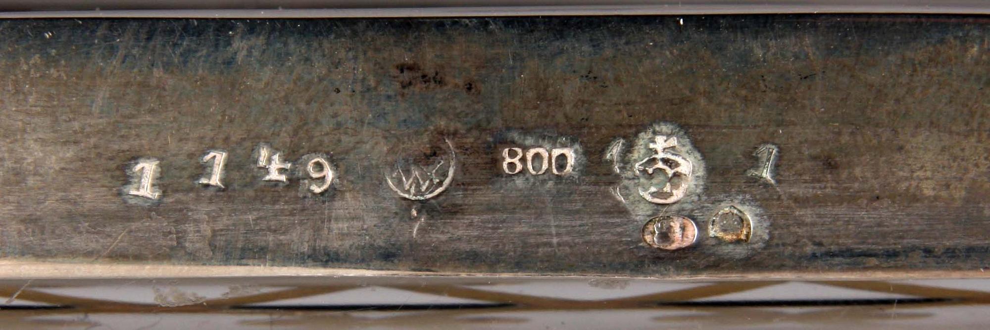 JARDINIERE, silver, utländska stämplar 800.