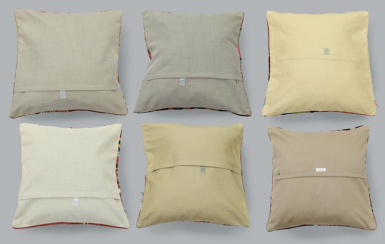 A set of six Kilim cushion covers, Anatolian, approx. 50 x 50 cm.
