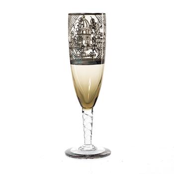 A set of six Italian champagne flutes.