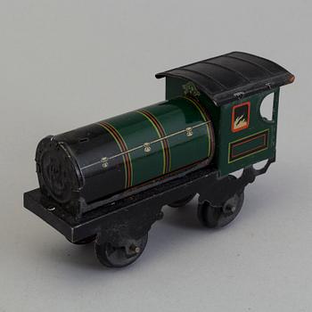 TÅGSET, plåt, GBN Bavaria, Bing Werke, tre delar samt räls, 1900-talets första hälft.