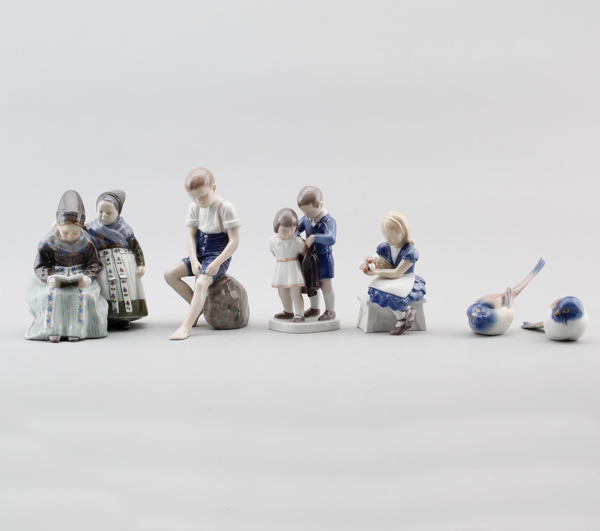 FIGURER, 6 st, porslin, Royal Copenhagen och Bing & Gröndahl, Danmark, 1900-talets andra hälft.