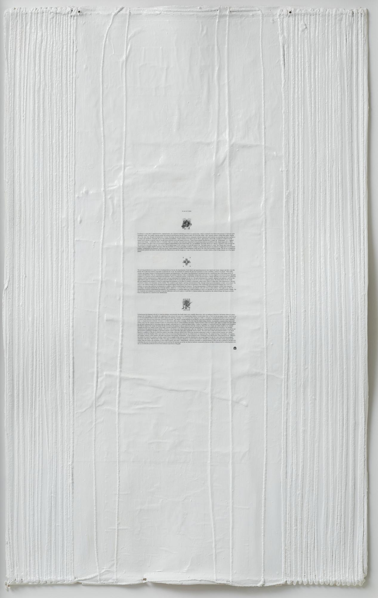 Veit Laurent Kurz, "Untitled #4 (Flag of Time Text Painting)".