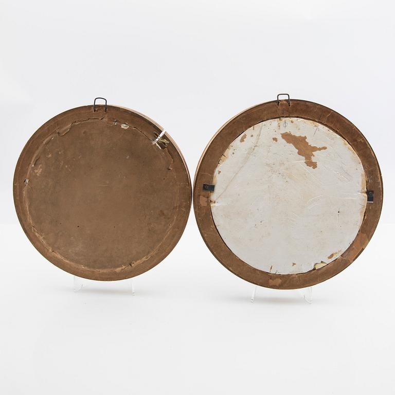 Wall reliefs, 1 pair, turn of the 19th/20th century.