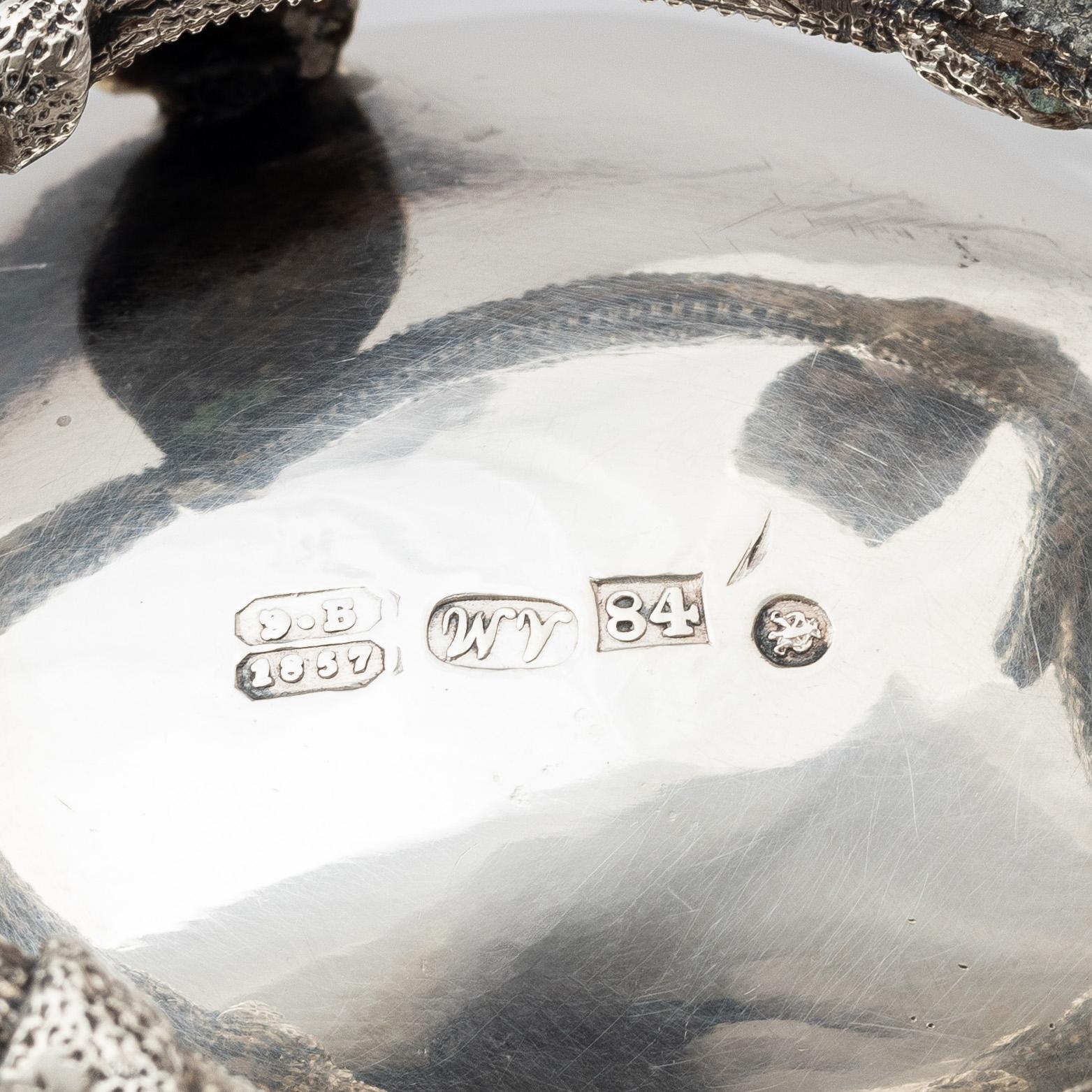 A Russian silver bowl on foot, mark of Adolf Masche, assay master Edward Brandenburg, St. Petersburg 1857.