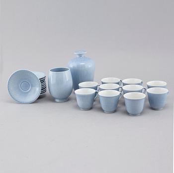 ten mocca cups for Rörstrand, model "Swedish Grace", 20th century.