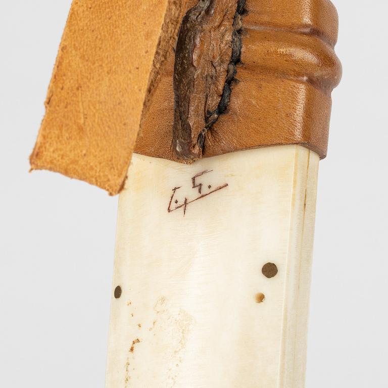 A reindeer horn knife by Carl Grahn, signed.
