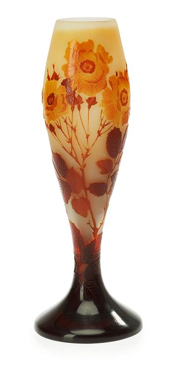 An Emile Gallé Art Noveau cameo glass vase.