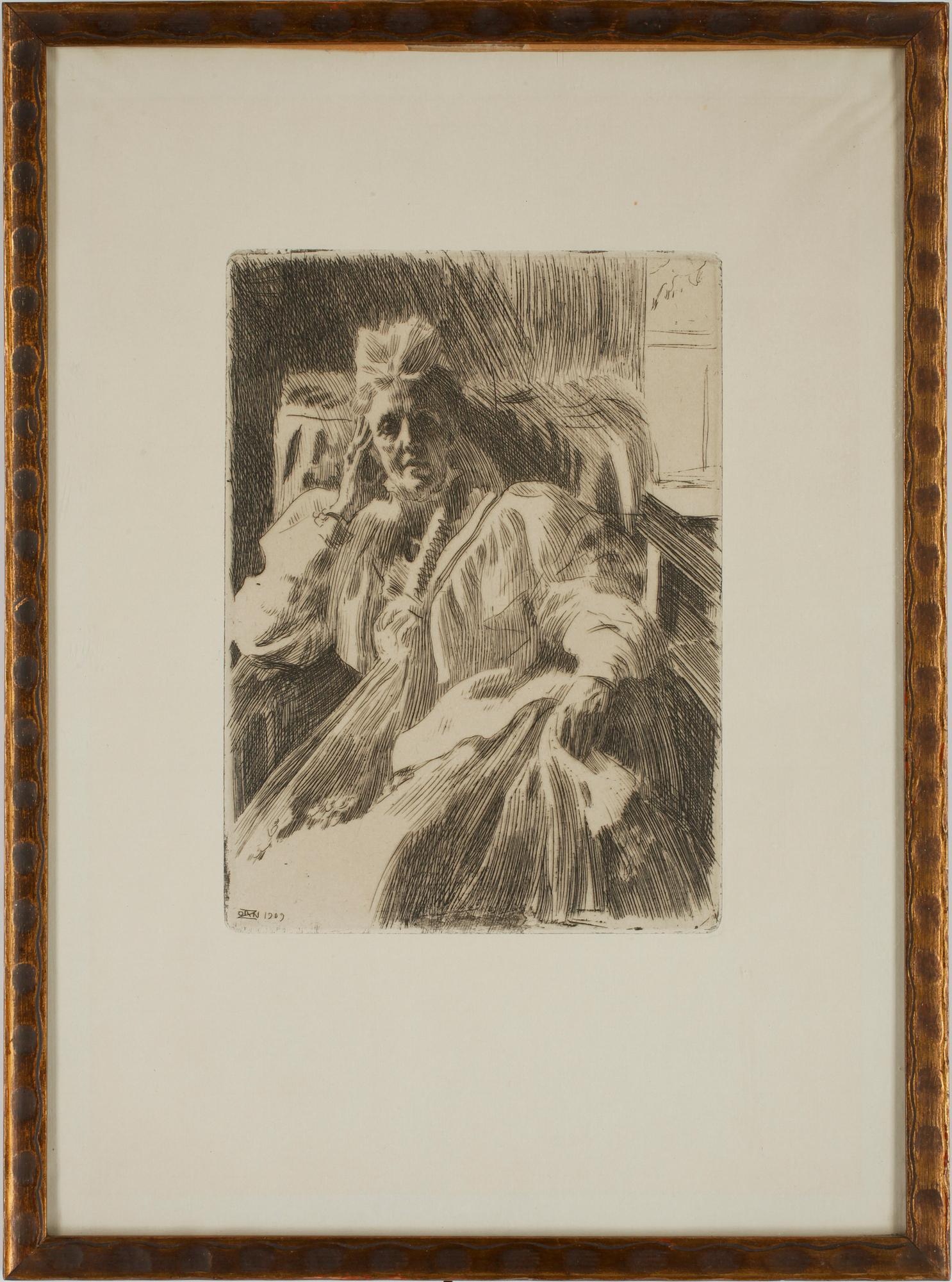 ZORN, ANDERS. Etsning, sign. Sign o dat i plåten 1909.