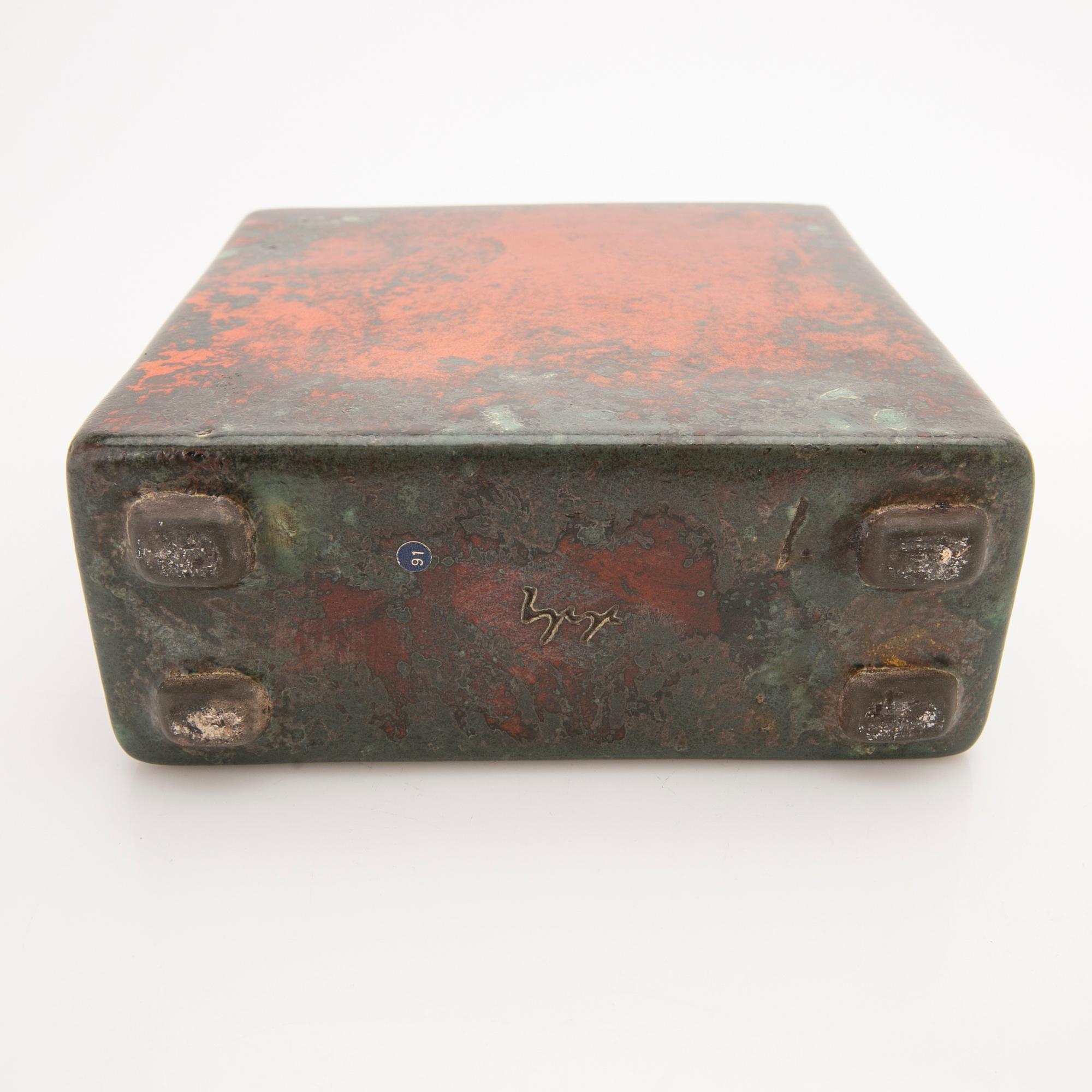 Hans Hedberg, Lidded jar, high-fired faience, Biot.