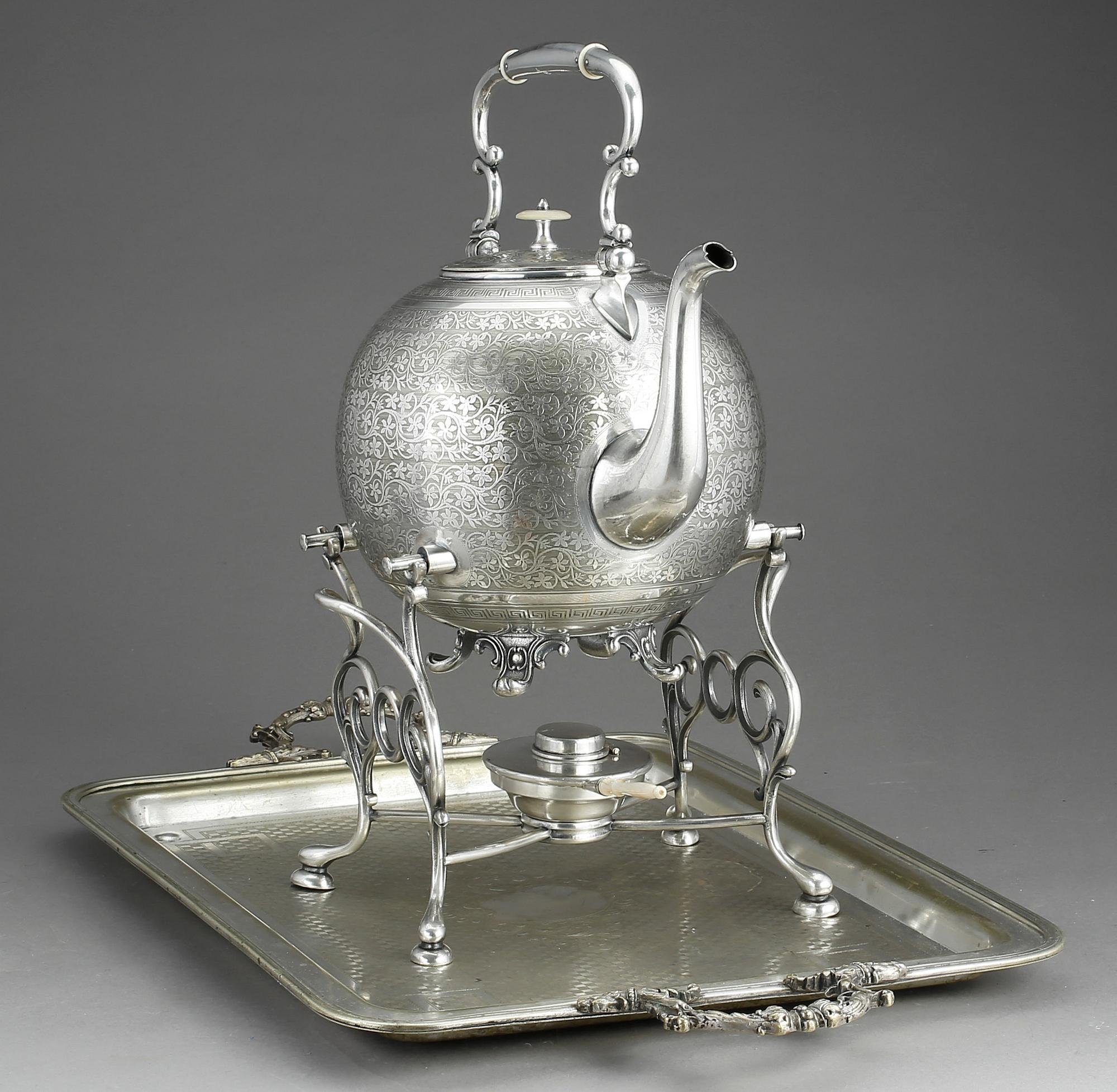 TEKÖK/SAMOVAR, nysilver, bröderna Buch & Werner, Warszawa under Ryssland, sent 1800-tal.