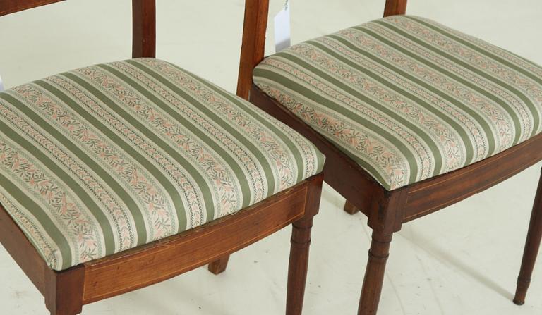 STOLAR, ett par, senempire, troligen Danmark, 1800-talets andra hälft.