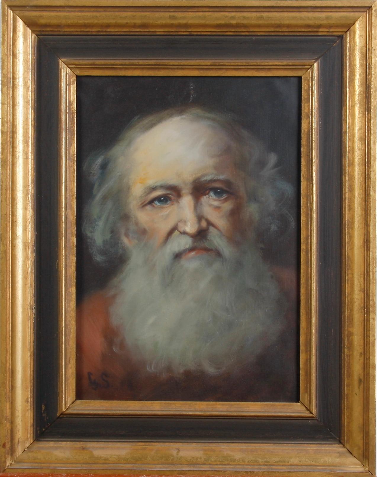 OKÄND KONSTNÄR, olja på duk, monogramsign GS.