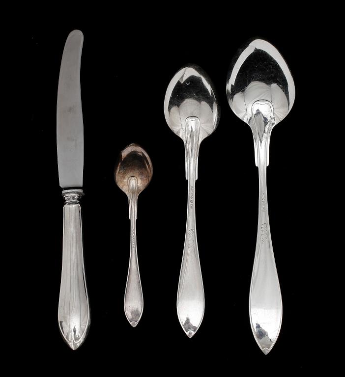 BESTICK,  36 delar, bland annat GULDSMEDS AB, Stockholm, 1900-första del. Vikt ca 1170g.